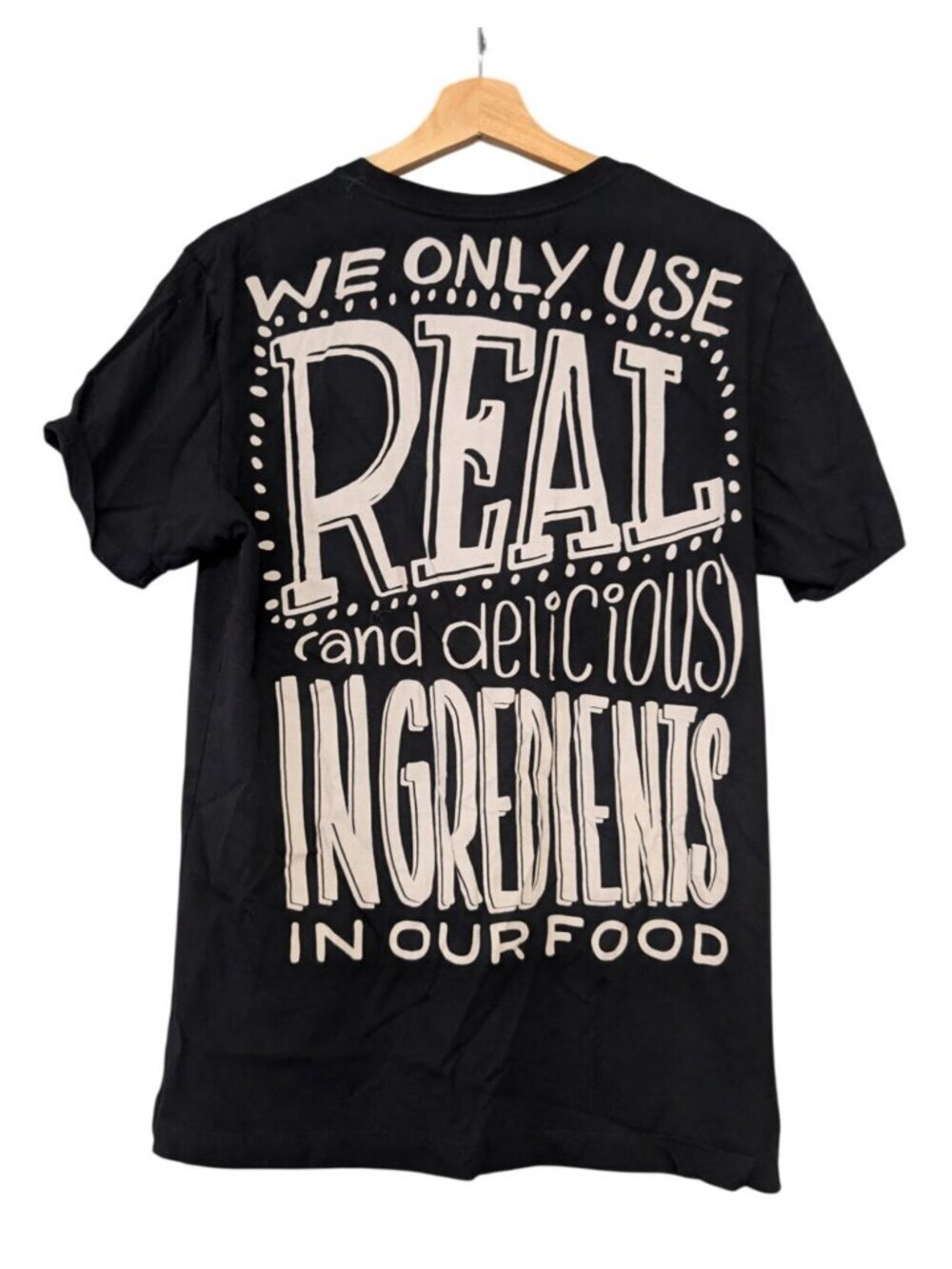 Chipotle Loomstate Real Ingredients Promo Graphic T-Shirt Black Unisex Medium